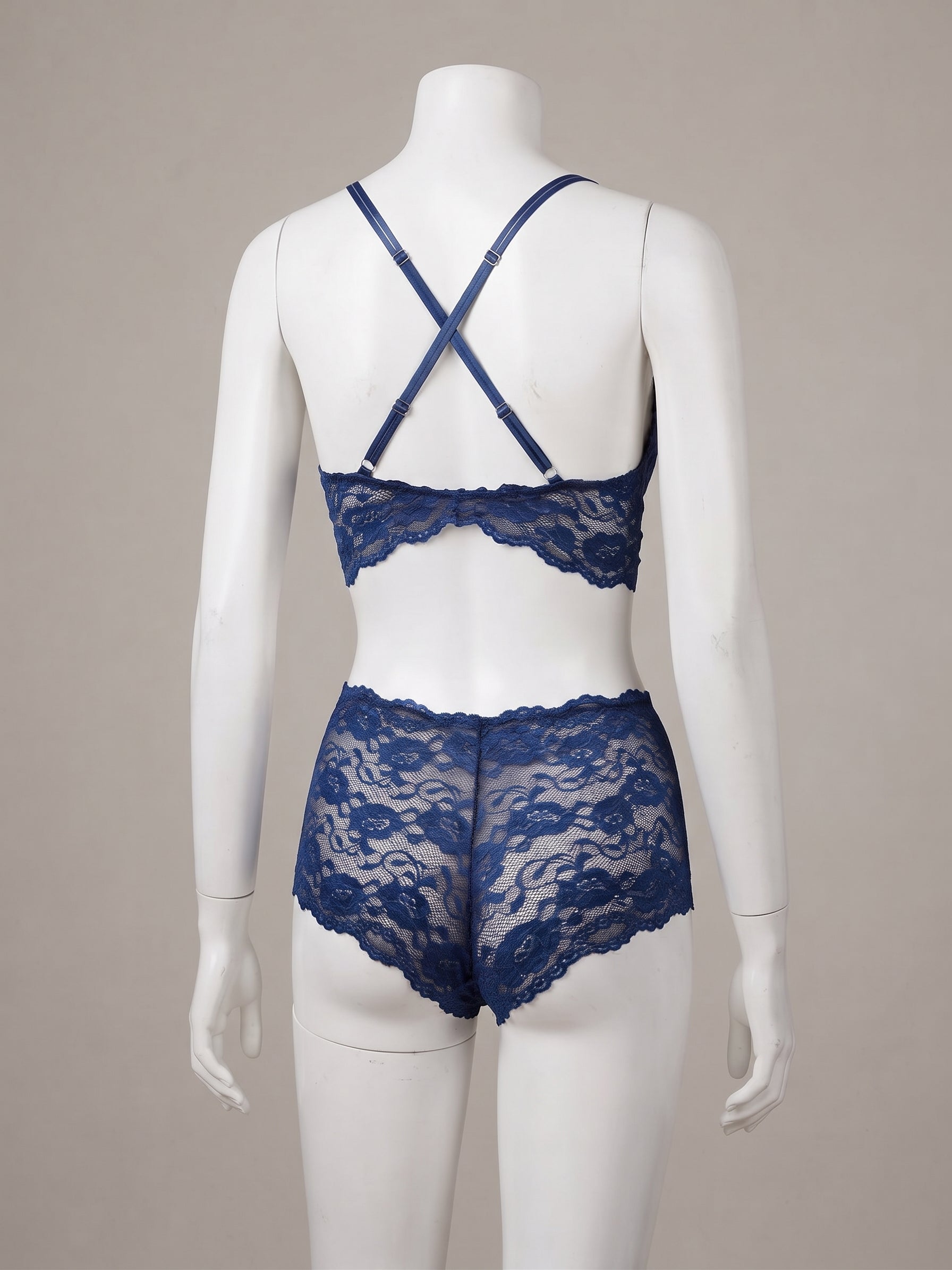 3-Piece Sheer Floral Lace Lingerie Set with Robe