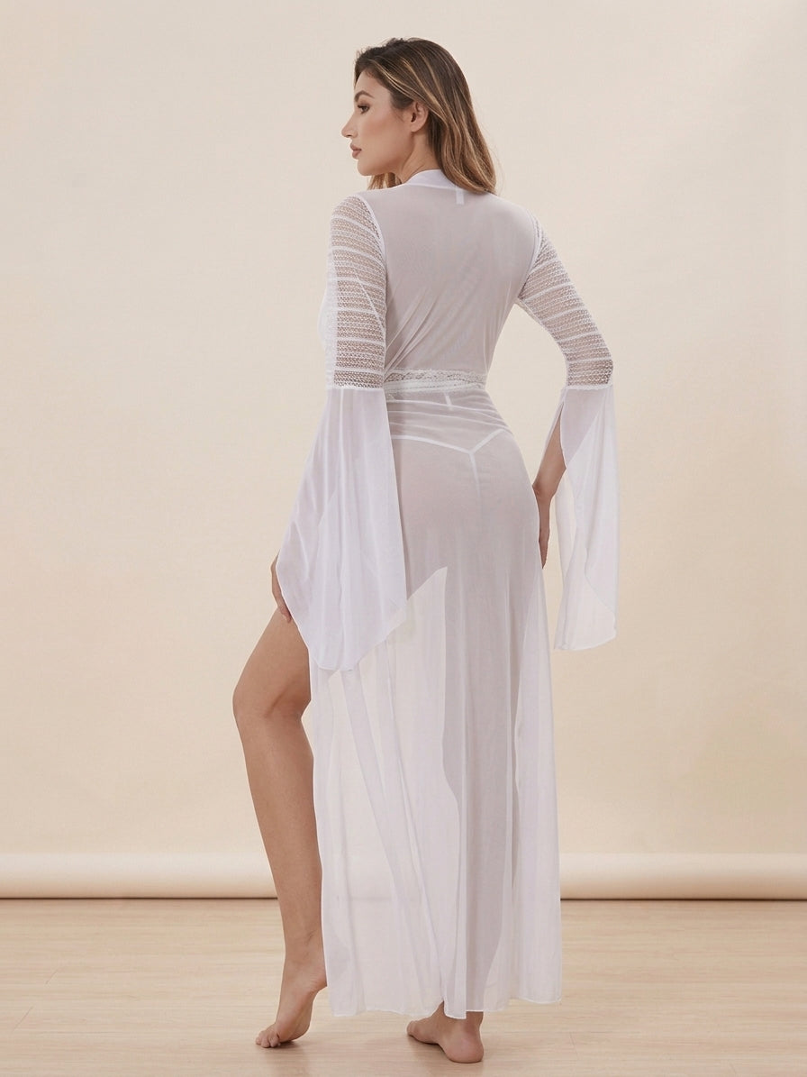 Sheer Elegance Long Mesh Nighty Gown